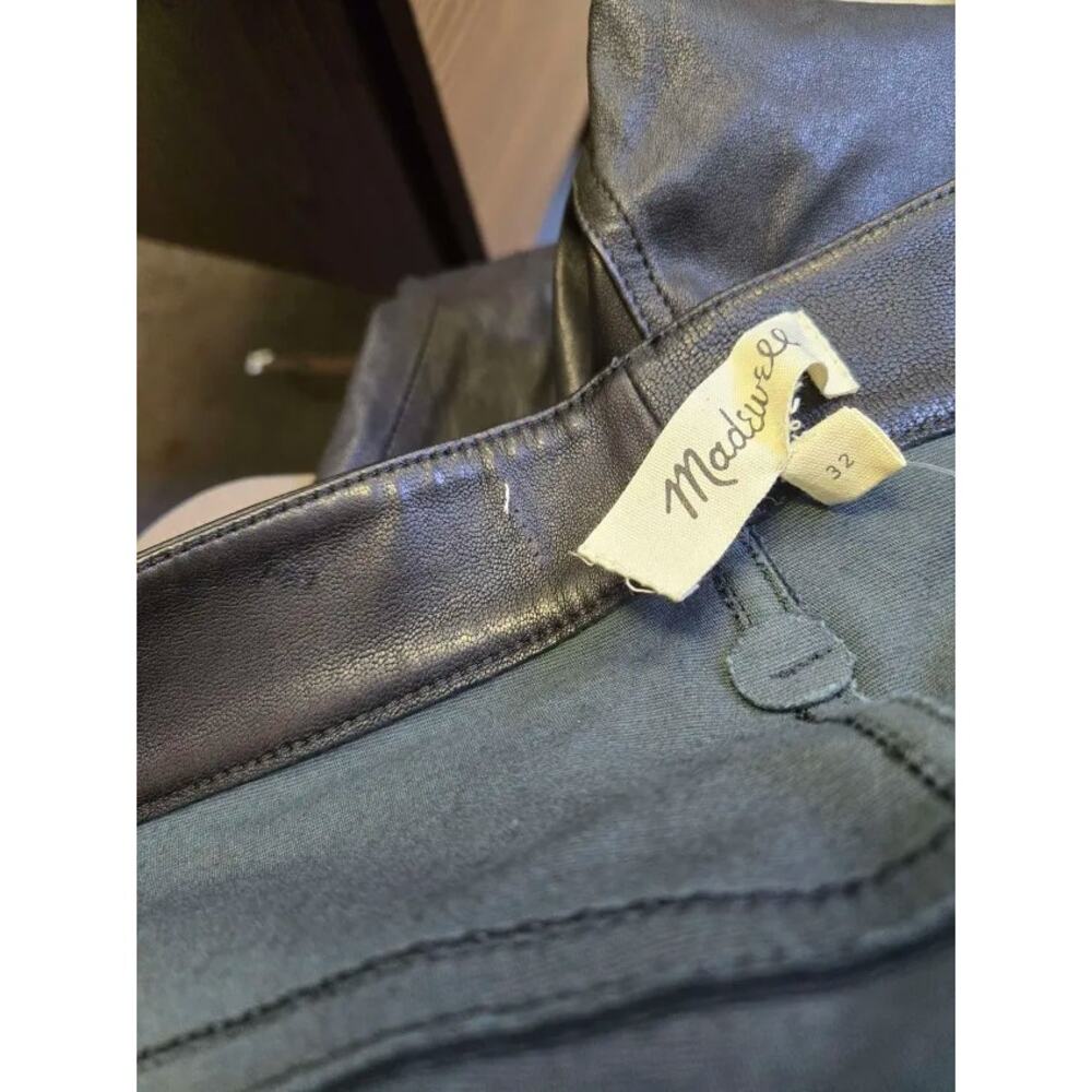 NWT Madewell The '90s Straight Mid-Rise Pant Leather Size 32 - Picture 6 of 6